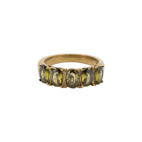 Ring 5 Oval Stones - Green 