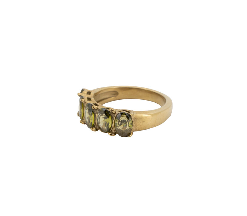 Ring 5 Ovaal Stenen - Groen