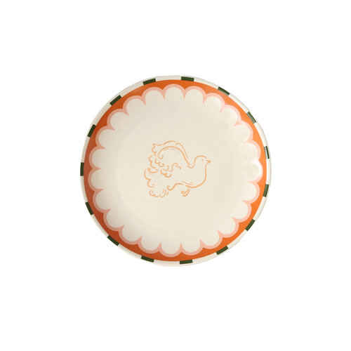 Serving Plate Orange Bird 