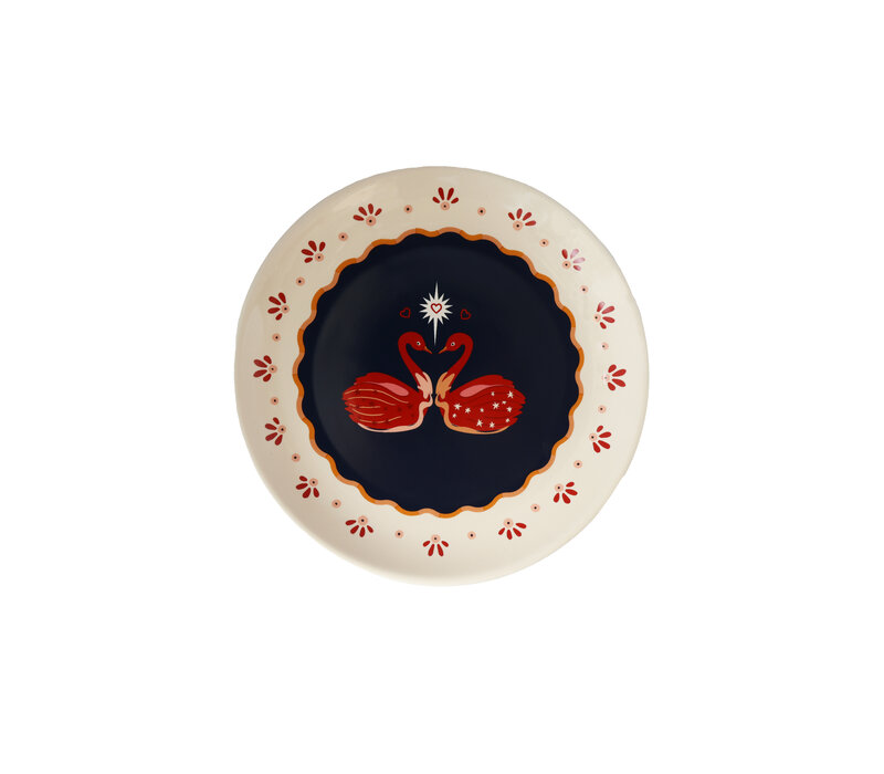 Serving Plate Swans