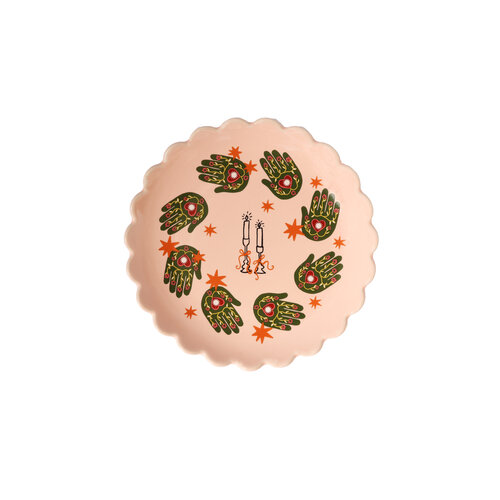 Small Plate Hands and Candles 