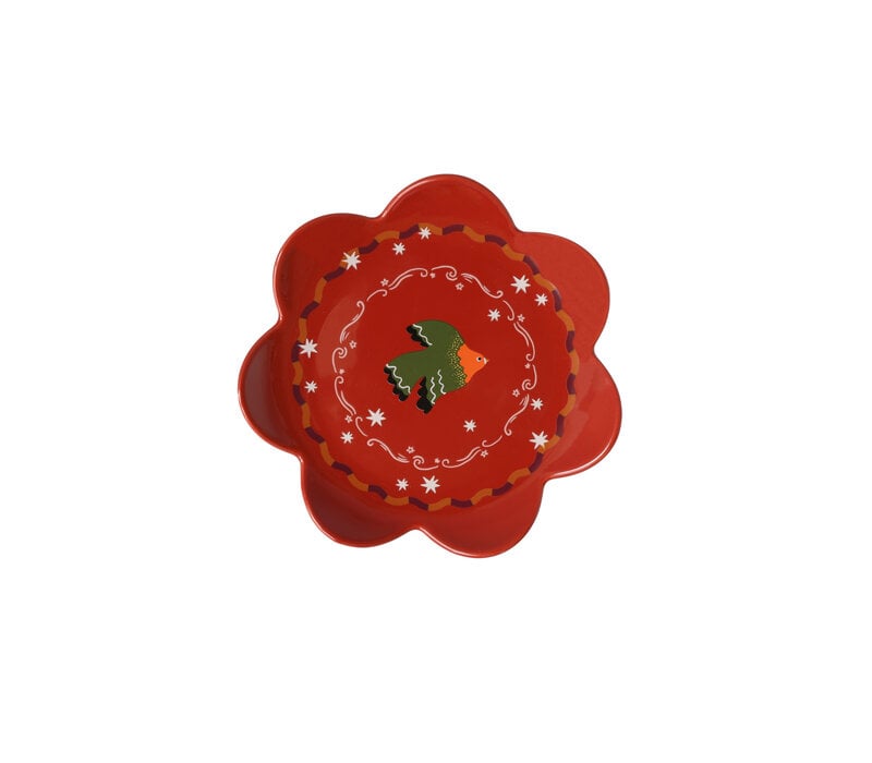 Small Plate Bird Red