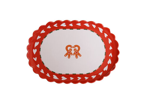 All the Luck in the World Large Oval Plate Heart and Gingerbread Man