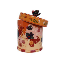 Jar Orange with Birds