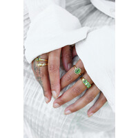 Ring Sun Halo with Zirconia Diamond - Green