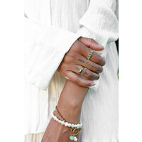 Ring 5 Oval Stones Light - Green
