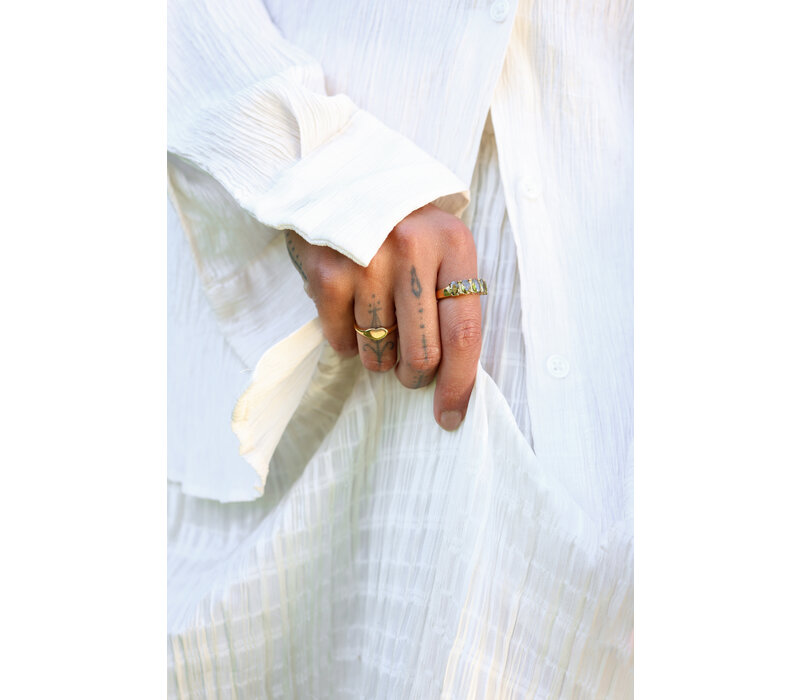 Ring 5 Oval Stones - Green