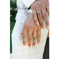 Ring Ovaal Stenen met Zirconia Diamant - Bruin