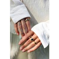 Ring Stenen Goud met Zirconia Diamant - Zwart