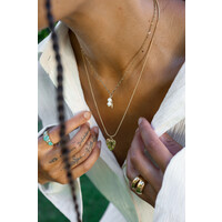 Ring Stones Gold with Diamond - Aqua