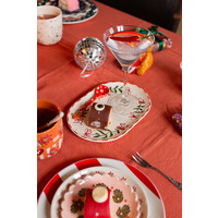Oval Plate Flowers and Rabbits