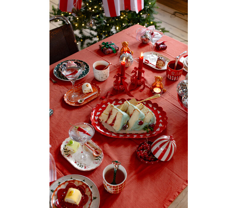 Grote Ovale Schaal Heart and Gingerbread Man