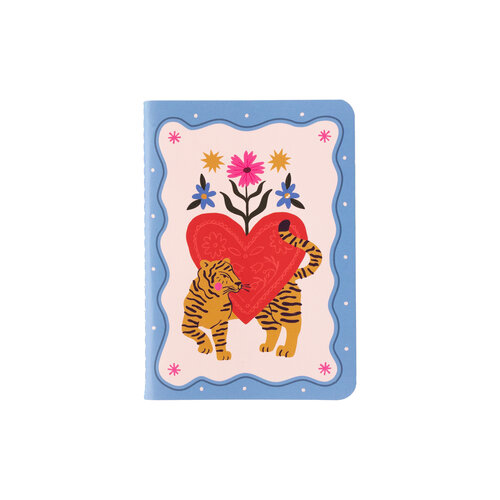 Mini Soft Cover Notebook Blanco Heart with Tiger 