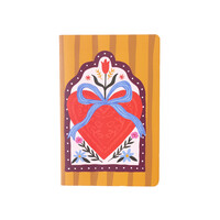 Soft Cover Notebook Dots Heart with Bow