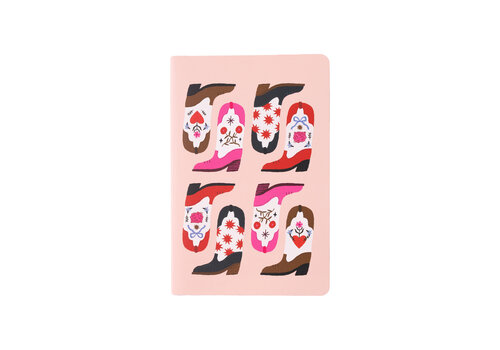 Soft Cover Notebook Dots Western Boots