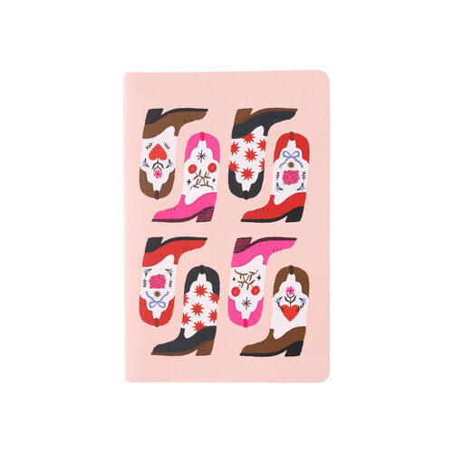 Soft Cover Notebook Dots Western Boots 