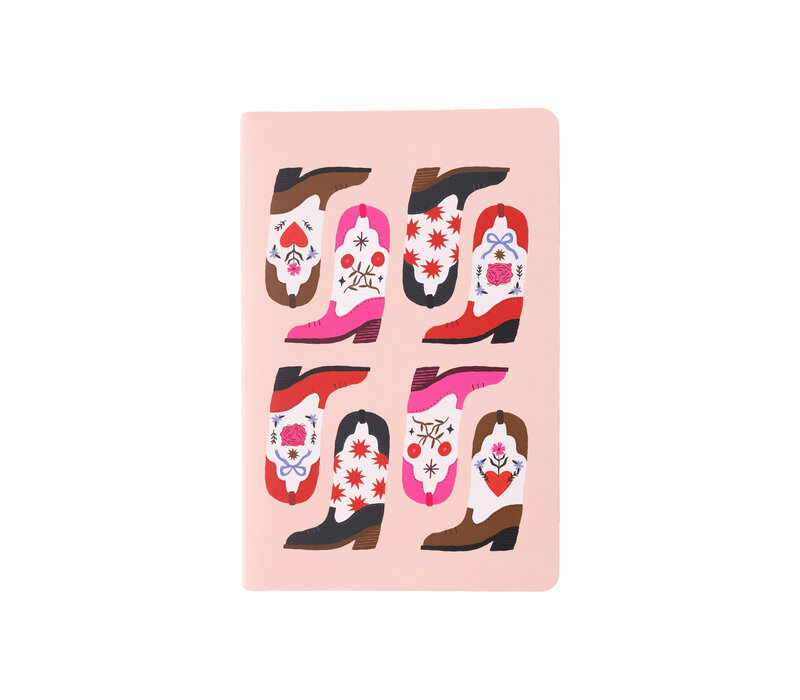 Soft Cover Notebook Dots Western Boots