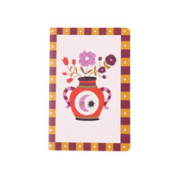 Soft Cover Notebook Dots Vase with Flowers
