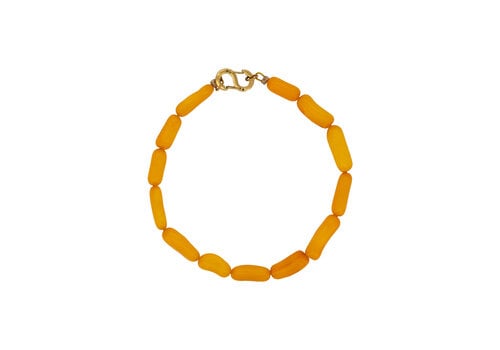 All the Luck in the World Lange Oranje Kralen Armband