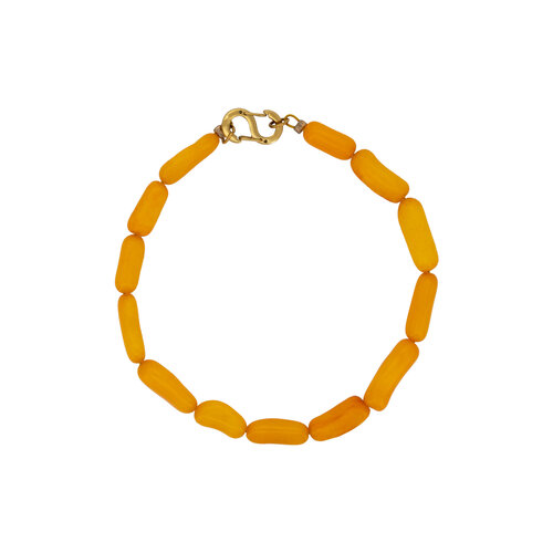 Long Orange Beaded Bracelet 