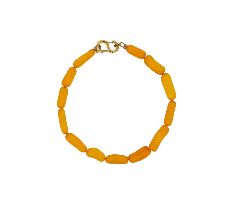 Long Orange Beaded Bracelet