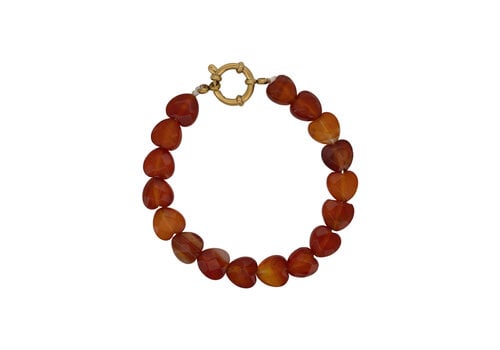 All the Luck in the World Grote Rode Hartjes Kralen Armband