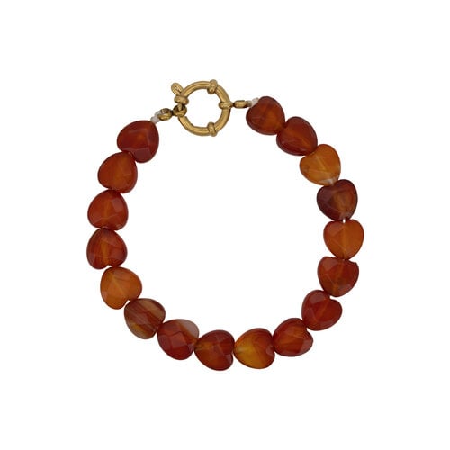 Grote Rode Hartjes Kralen Armband 