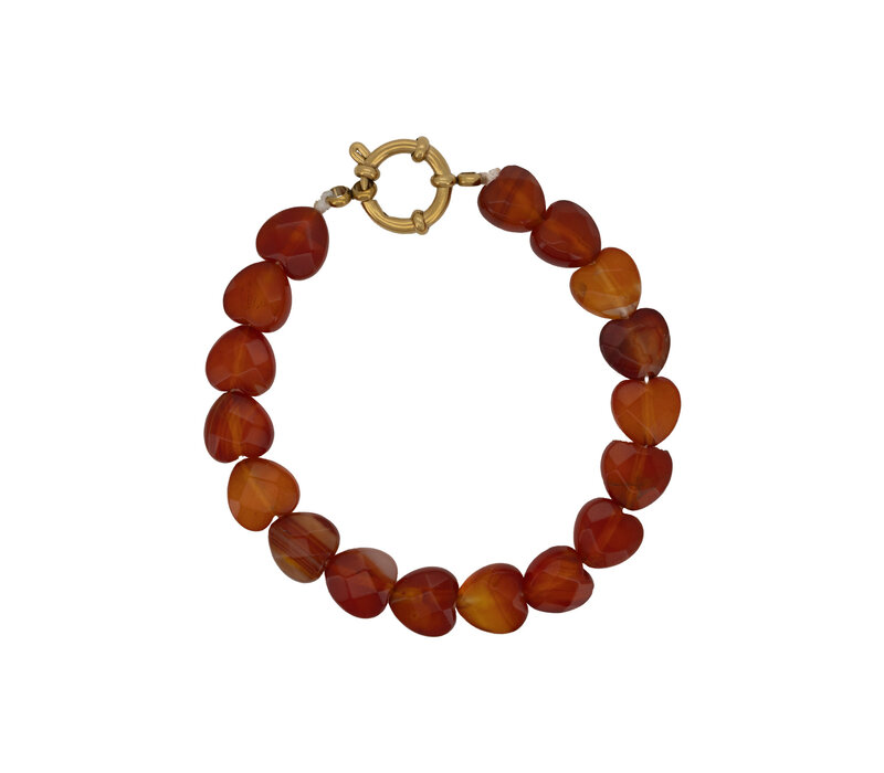 Large Red Heartshaped Beaded Bracelet