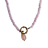 Lilac Beaded Necklace With Pearl Charm