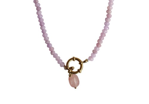 All the Luck in the World Lilac Beaded Necklace With Pearl Charm