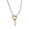 All the Luck in the World Aqua Kralen Ketting Met Parel Bedel