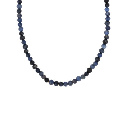 Donker Blauwe Kralen Ketting 