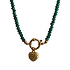 Groene Kralen Ketting Met Hart Bedel