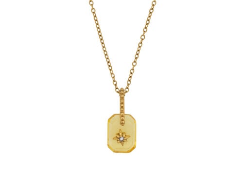 All the Luck in the World Yellow Rectangle Shining Star Necklace