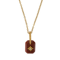 Rosy Brown Rectangle Shining Star Necklace