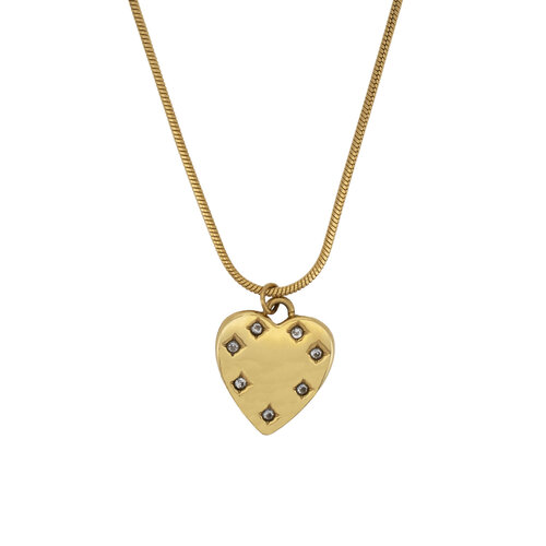 Heart With Zirconia Necklace 