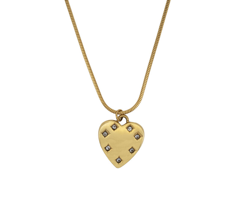 Heart With Zirconia Necklace