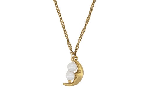 All the Luck in the World Moon and Pearls Necklace