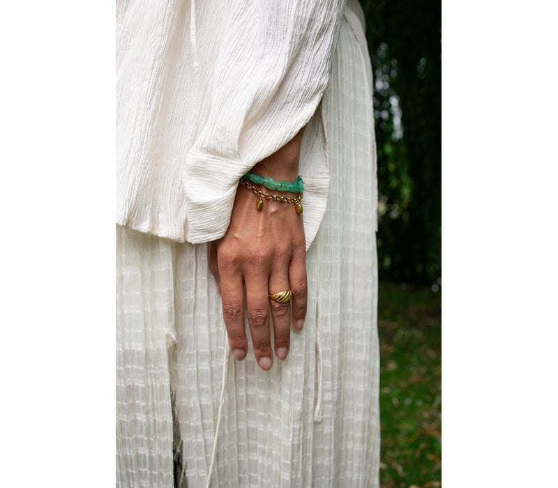 Grote Aqua Kralen Armband