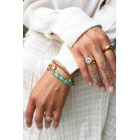 Grote Aqua Kralen Armband