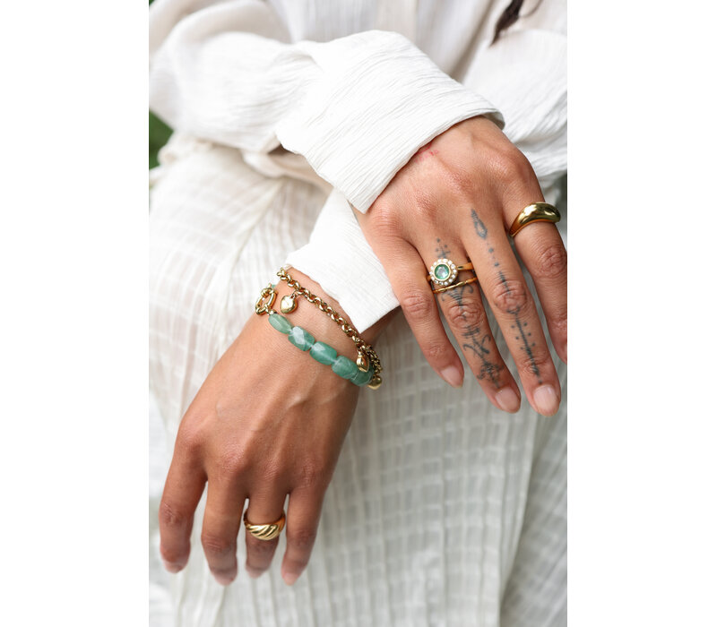 Grote Aqua Kralen Armband