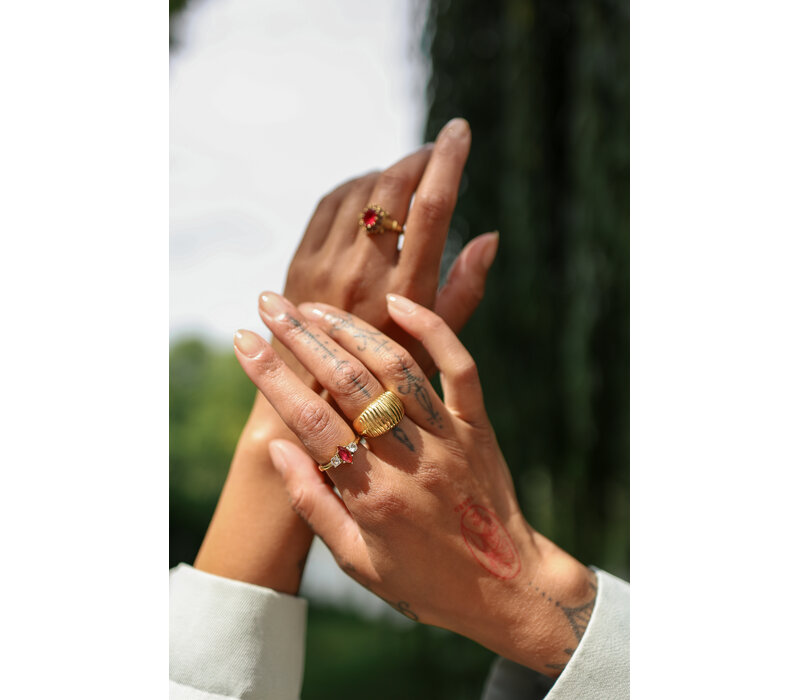 Large Vertical Striped Ring