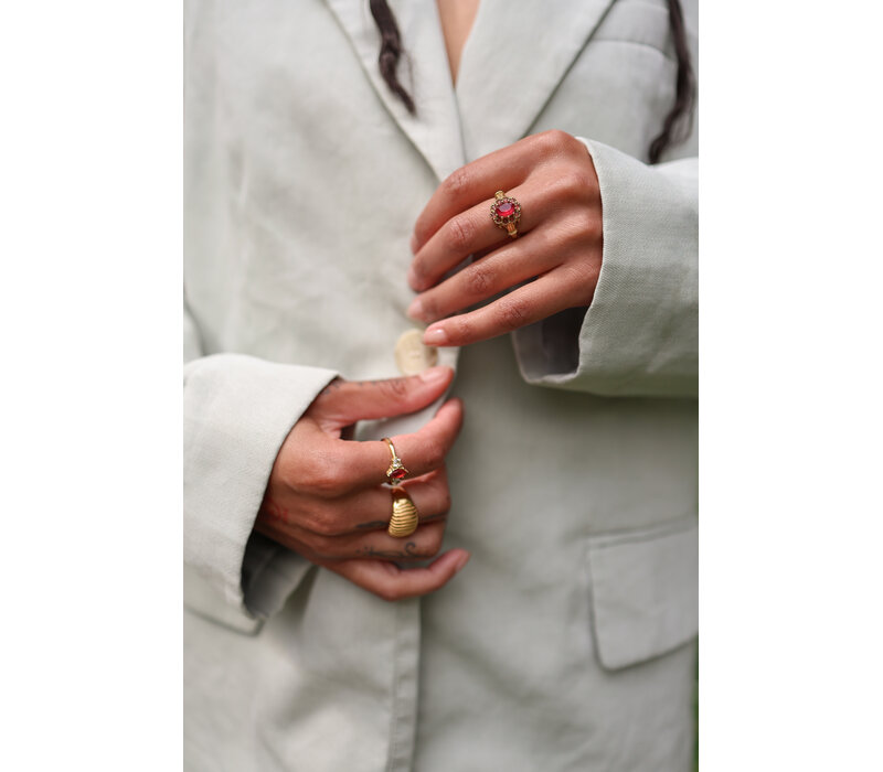 Large Vertical Striped Ring