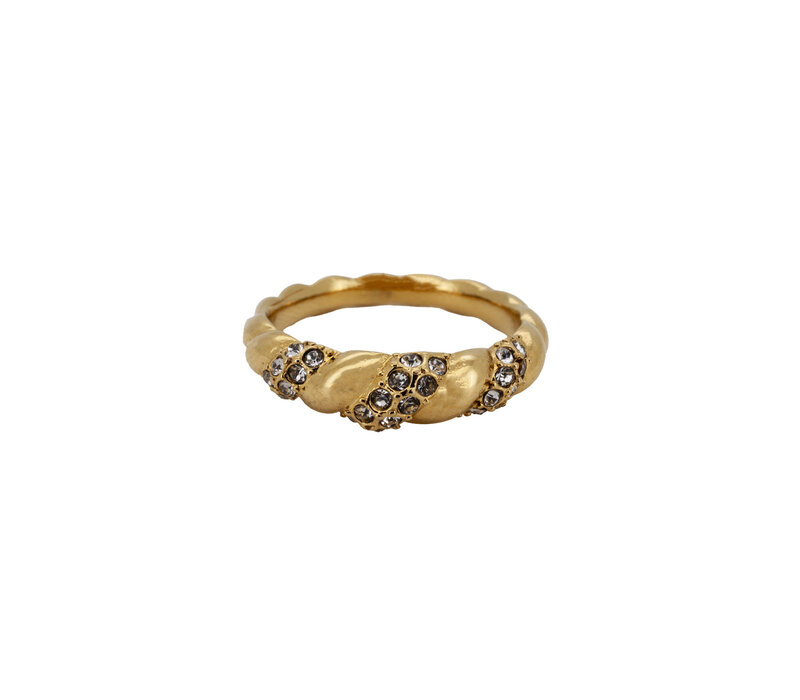 Twisted With Zirconia Ring