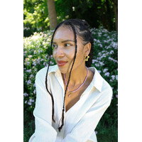 Lilac Beaded Necklace With Pearl Charm