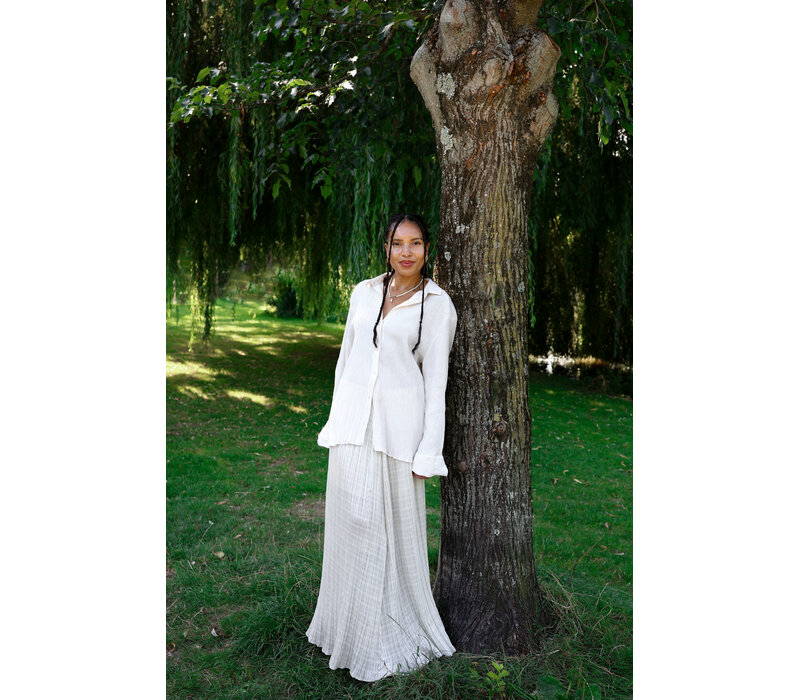 Aqua Kralen Ketting Met Parel Bedel