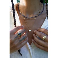 Donker Blauwe Kralen Ketting