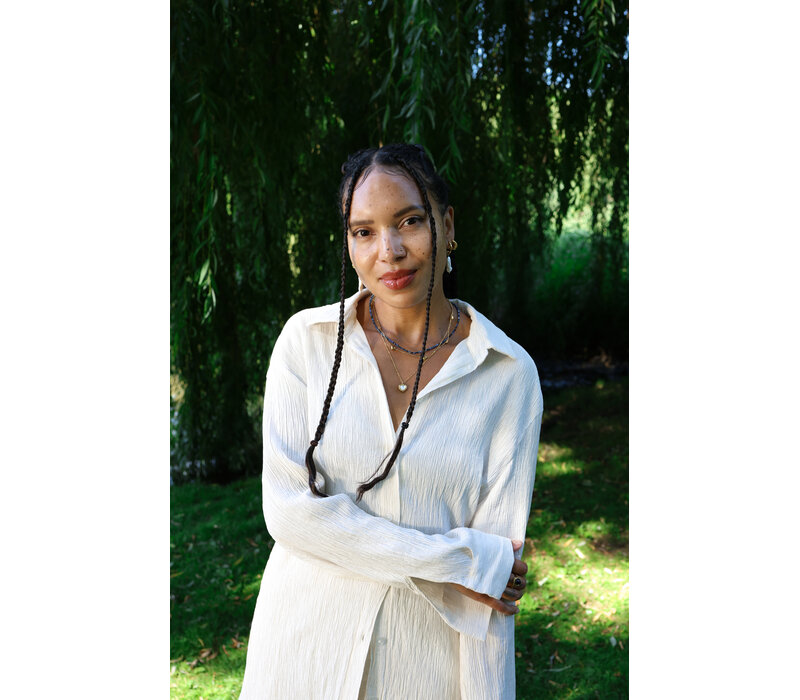 Dark Blue Beaded Necklace