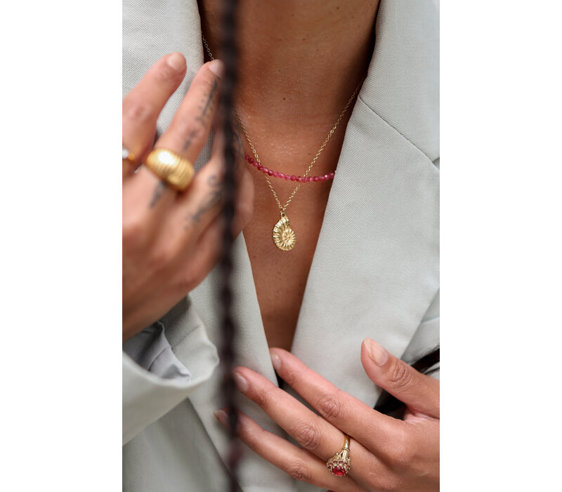Fuchsia Beaded Necklace