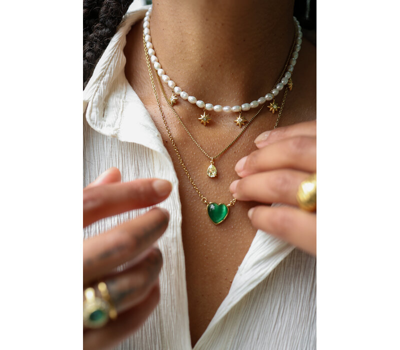 Freshwater Pearls Necklace With Shinning Stars